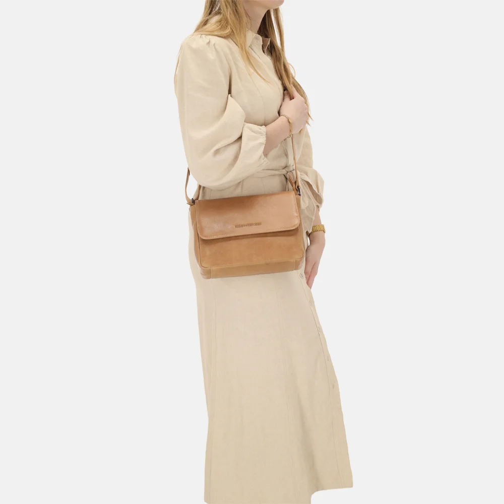 Hide & Stitches Porto crossbody tas taupe bij Duifhuizen