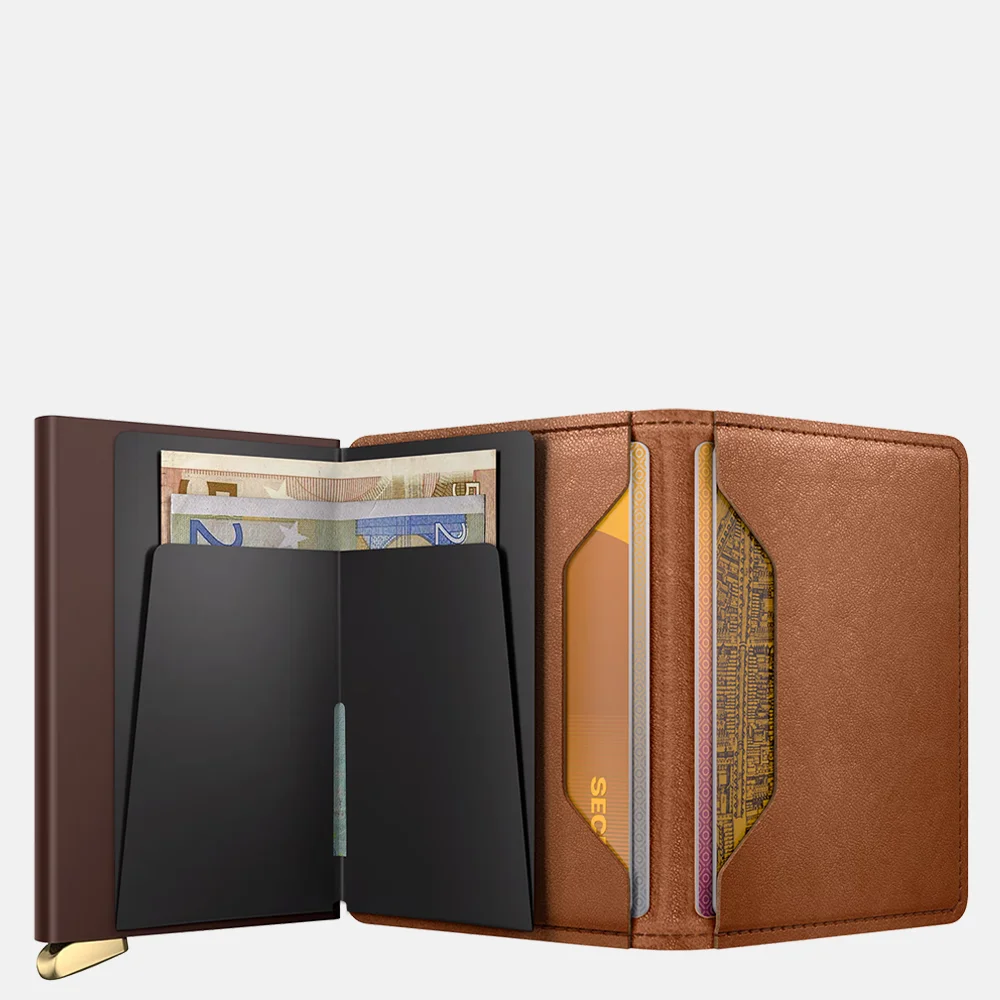 Secrid Premium Slimwallet pasjeshouder Emboss Lines Cognac + bij Duifhuizen