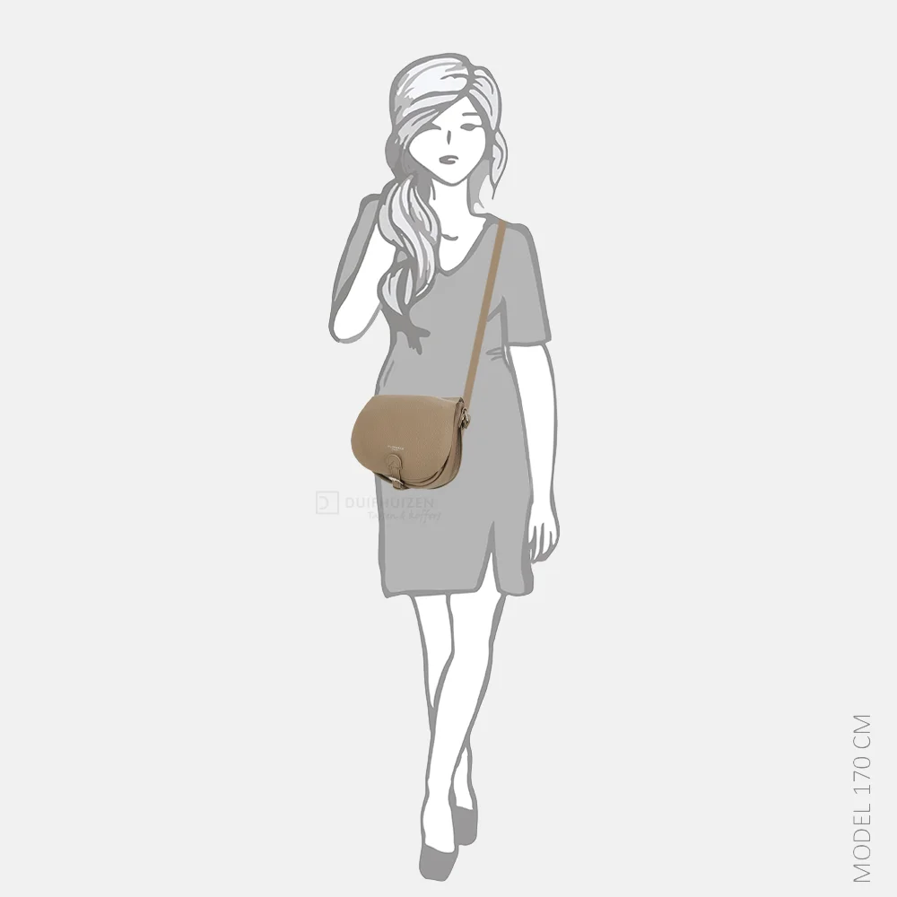 Flora & Co crossbody tas taupe bij Duifhuizen