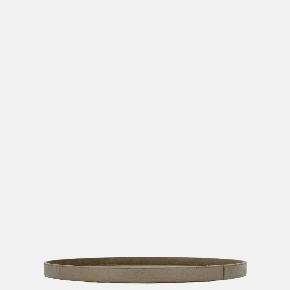 Chamada leren dienblad rond croco M taupe bij Duifhuizen