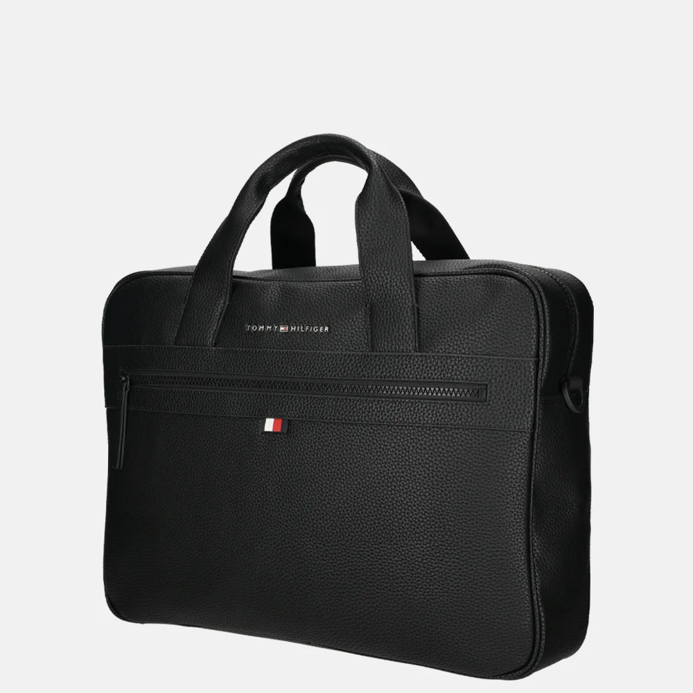 Tommy Hilfiger Essential PU laptoptas 15 inch black bij Duifhuizen