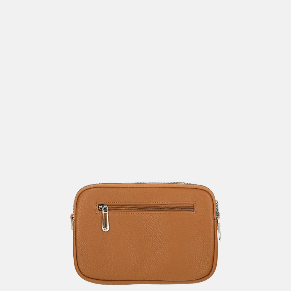 Flora & Co crossbody tas camel bij Duifhuizen