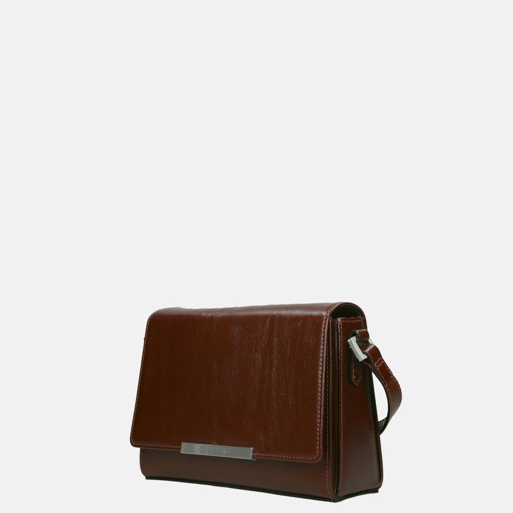 Claudio Ferrici Classico crossbody tas S brown bij Duifhuizen