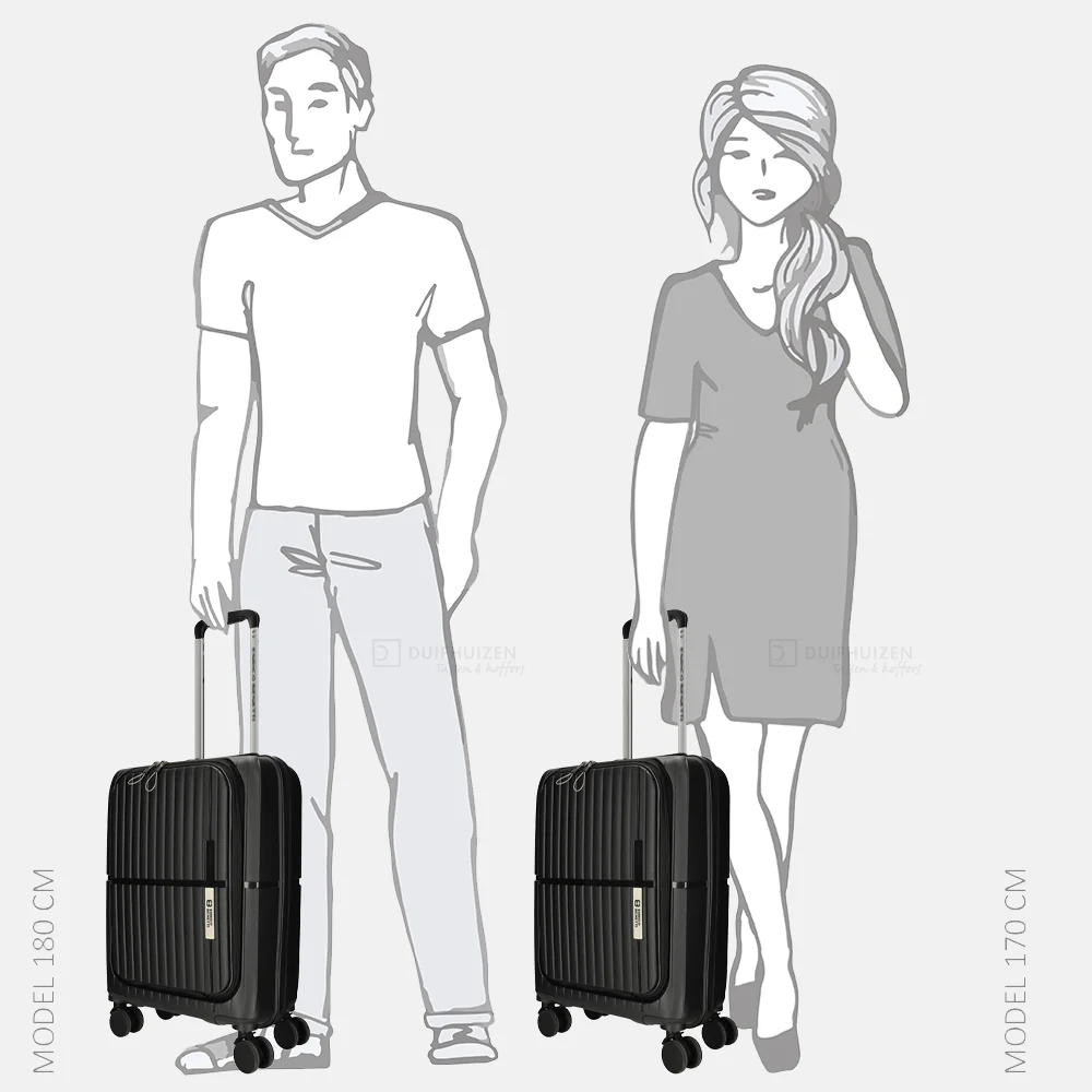 Enrico Benetti handbagage koffer 55 cm zwart bij Duifhuizen