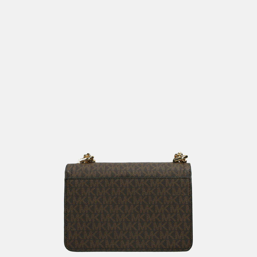 Michael Kors Heather crossbody tas XS brown/black bij Duifhuizen