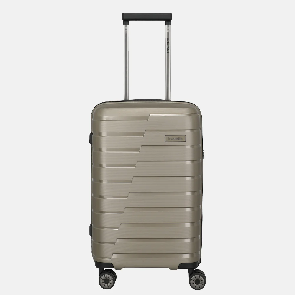 Travelite Air Base handbagage koffer slim 55 cm champagne bij Duifhuizen