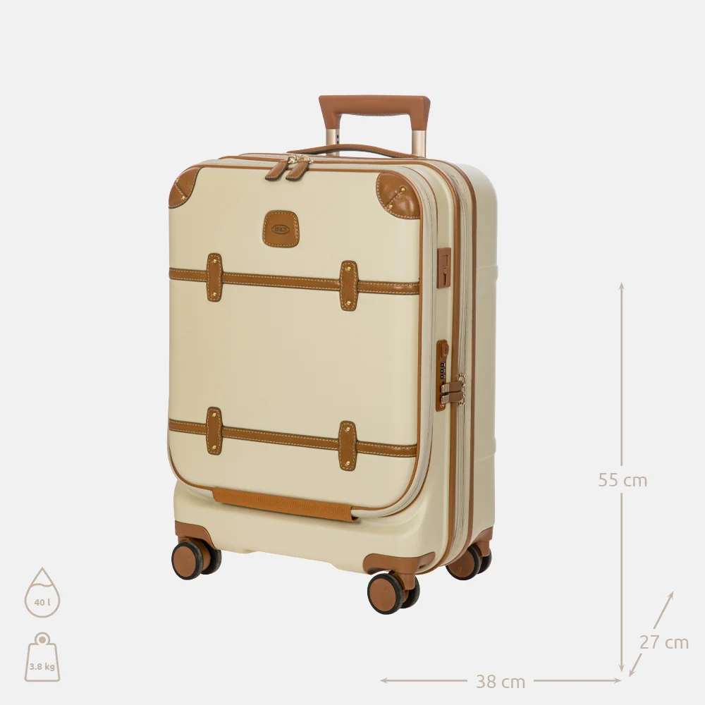 Bric's Bellagio trolley handbagage koffer 55 cm cream bij Duifhuizen