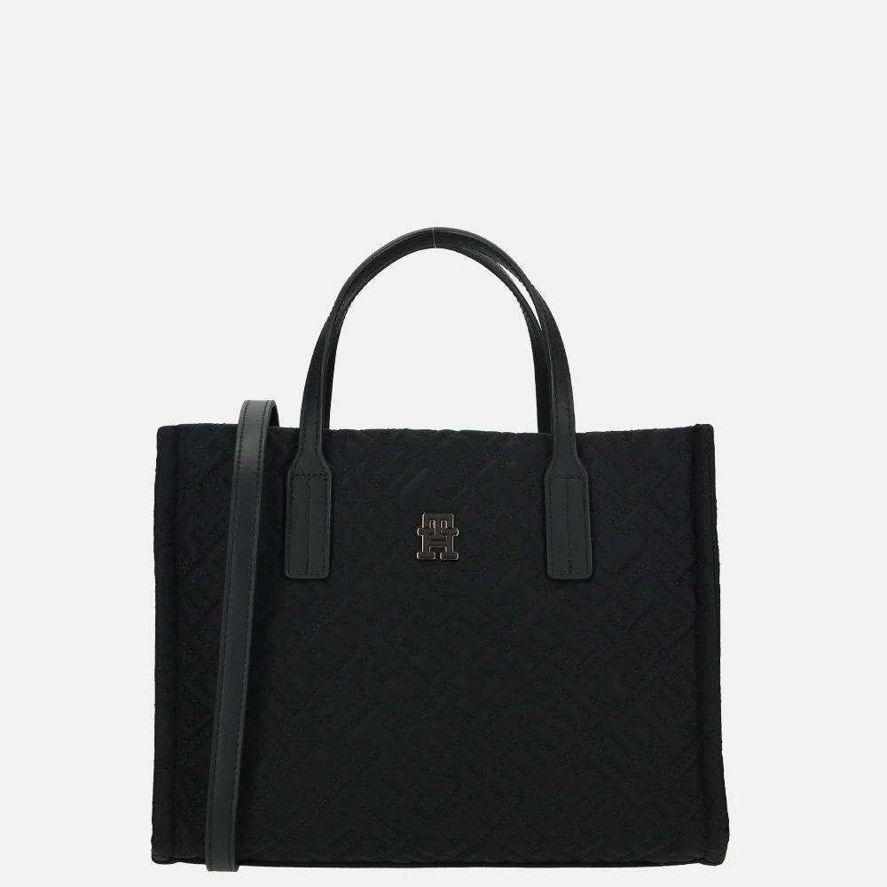 Tommy Hilfiger City mini tote mono handtas black bij Duifhuizen