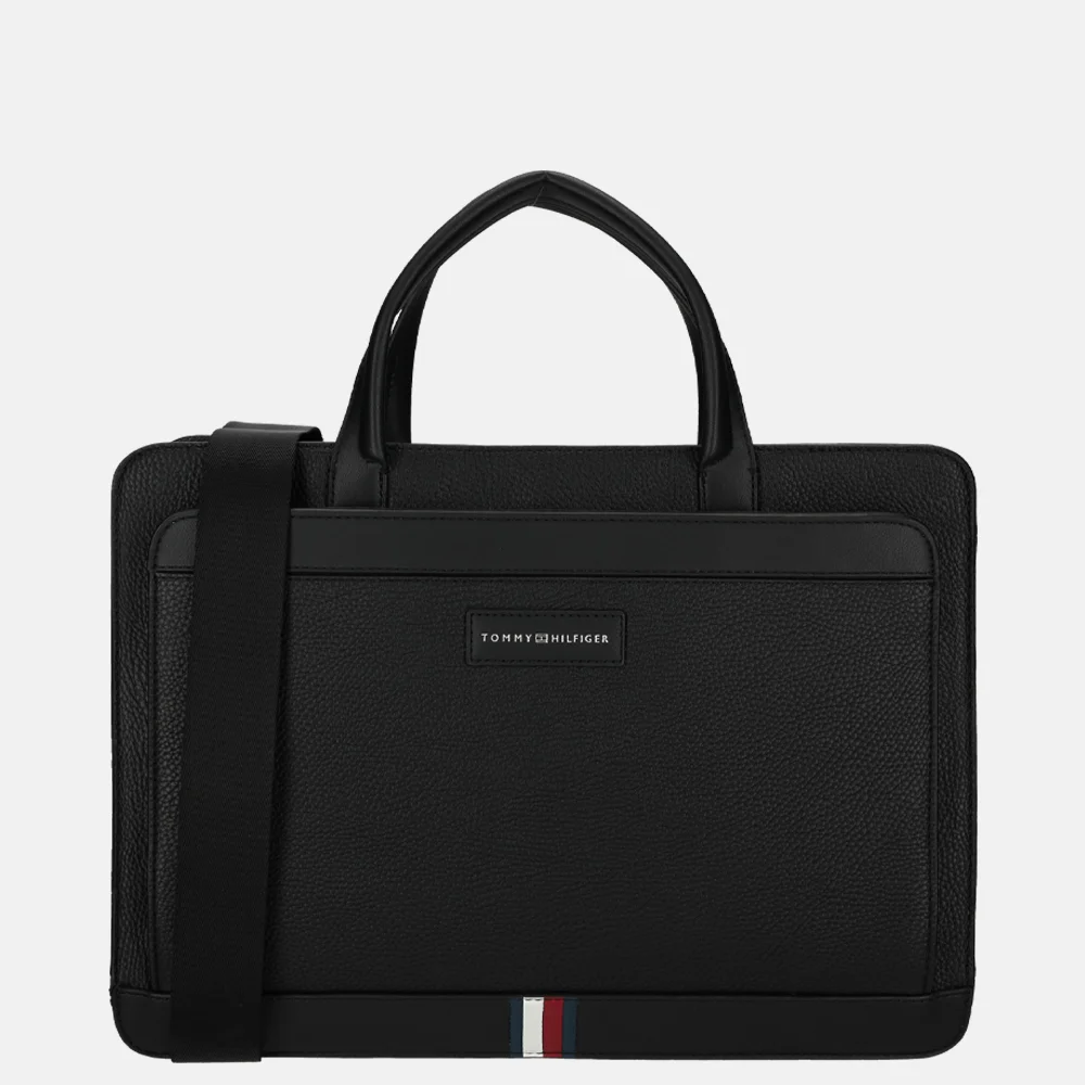 Tommy Hilfiger Business Slim 13 inch laptoptas black bij Duifhuizen