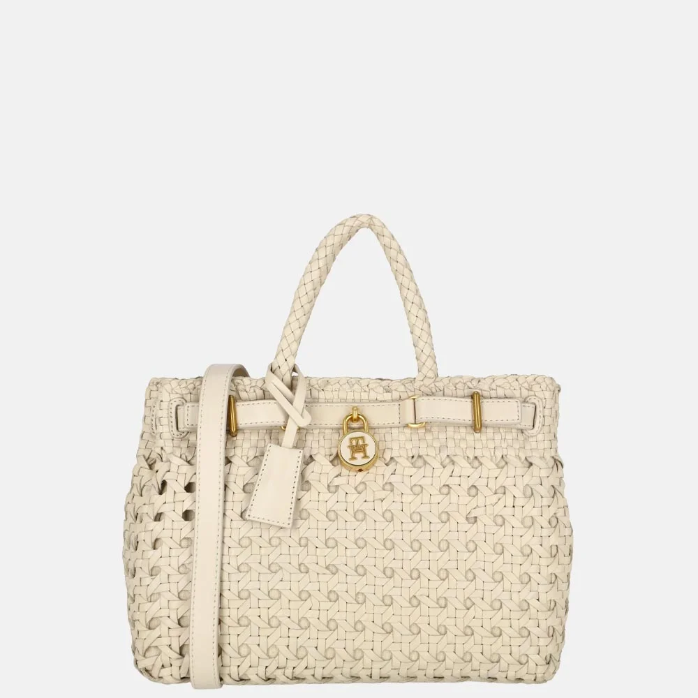 Tommy Hilfiger American Icon handtas gevlochten soft cream