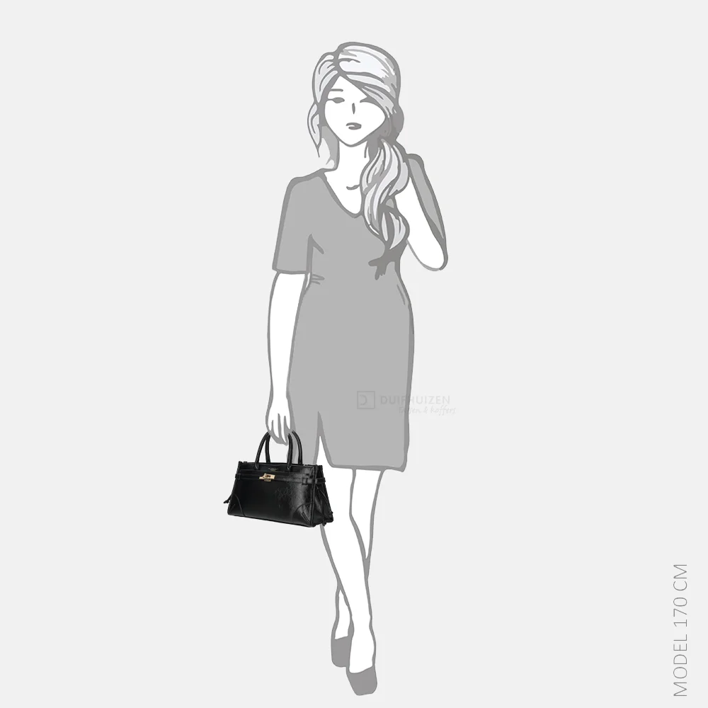Flora & Co handtas lak black bij Duifhuizen
