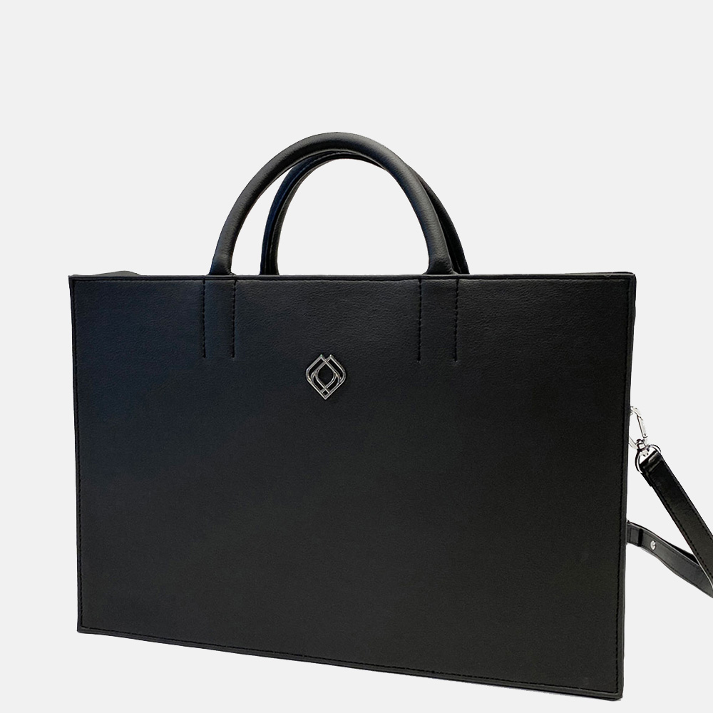 Trashious Businessbag handtas 15 inch cactusleer zwart + telefoontasje