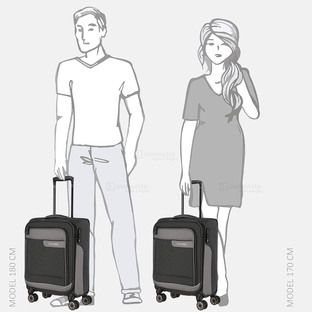 Travelite Viia handbagage koffer 55 cm anthracite bij Duifhuizen