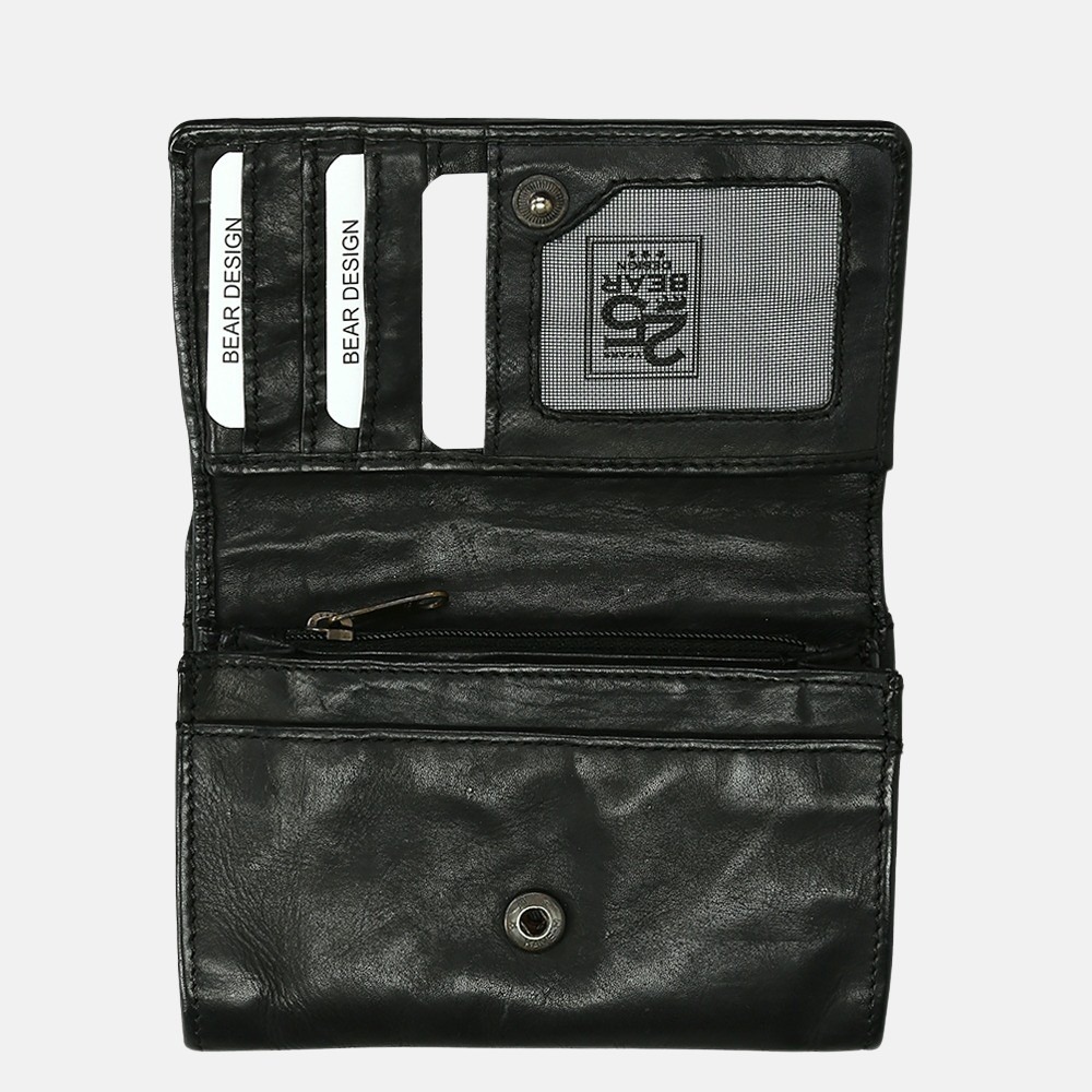 Bear Design Flappie portemonnee black bij Duifhuizen