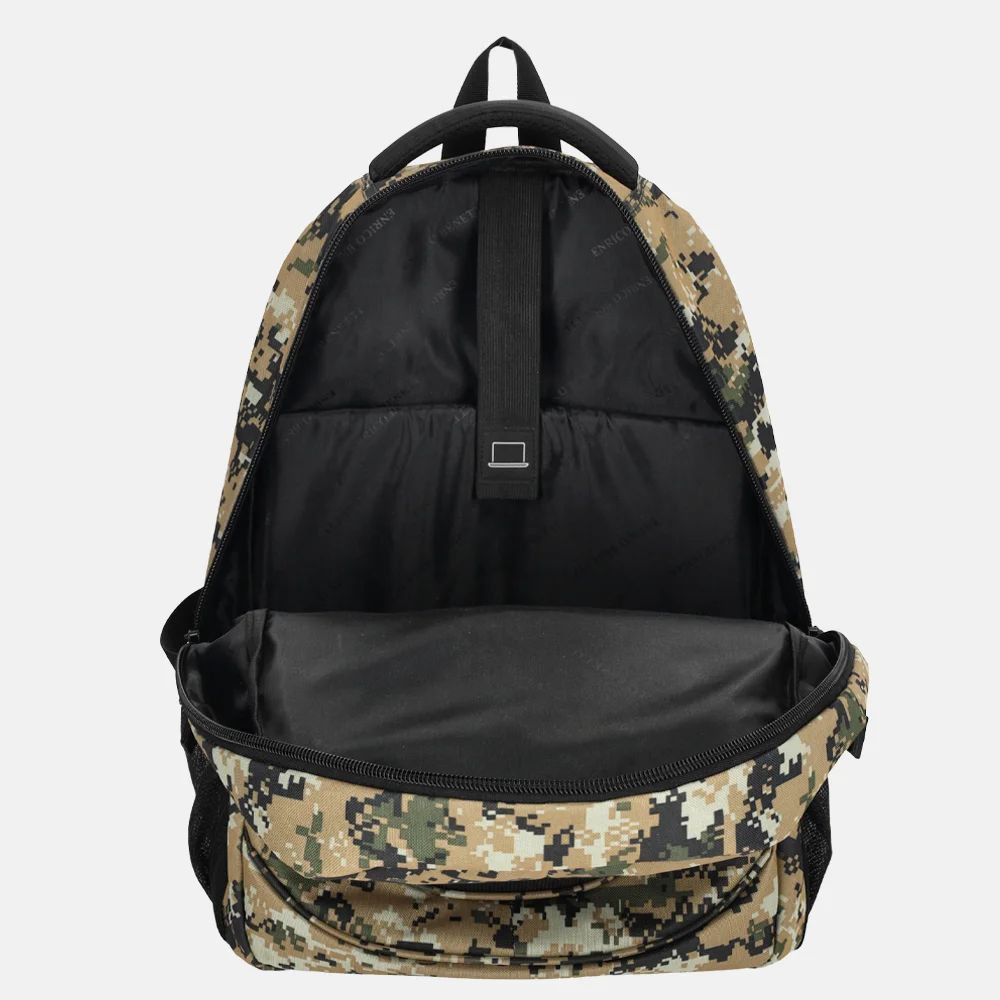 Enrico Benetti Santa Cruz rugzak 17 inch zand camouflage bij Duifhuizen