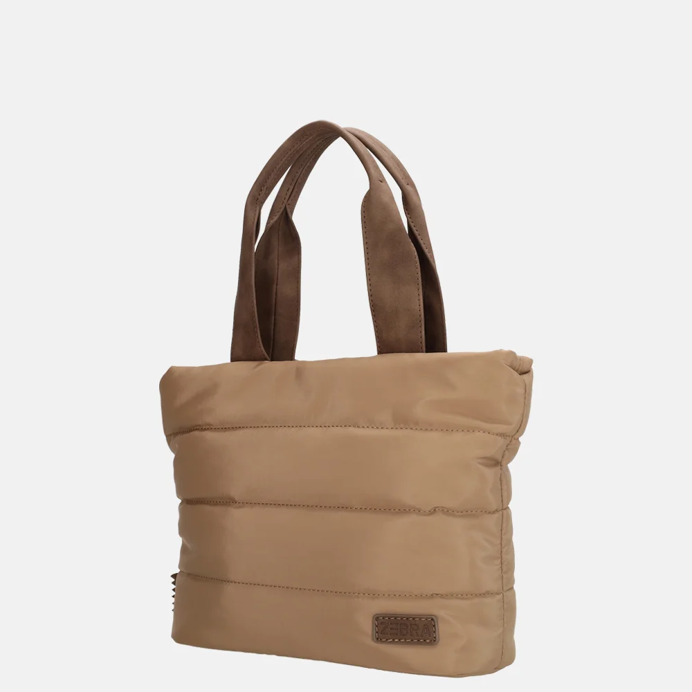 Zebra Trends Elske puffy handtas S taupe bij Duifhuizen