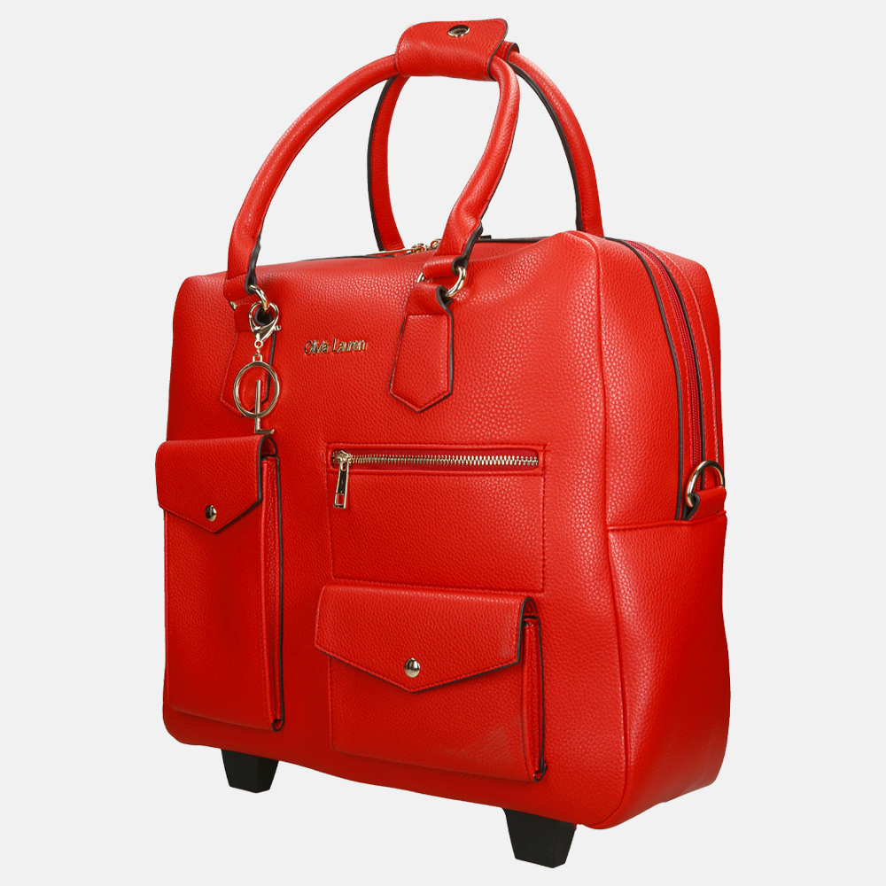 Olivia Lauren Carmen business trolley 15.6 inch rood bij Duifhuizen