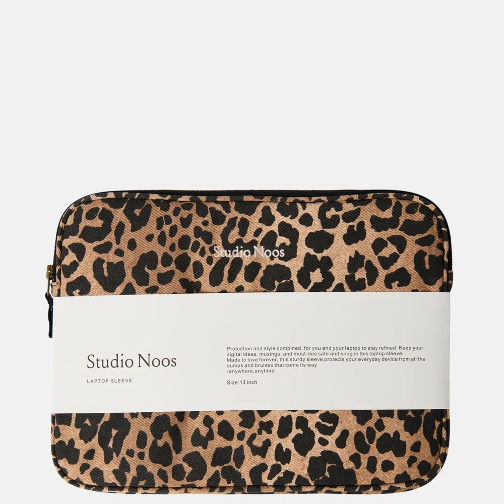 Studio Noos laptophoes 13 inch brown leopard bij Duifhuizen