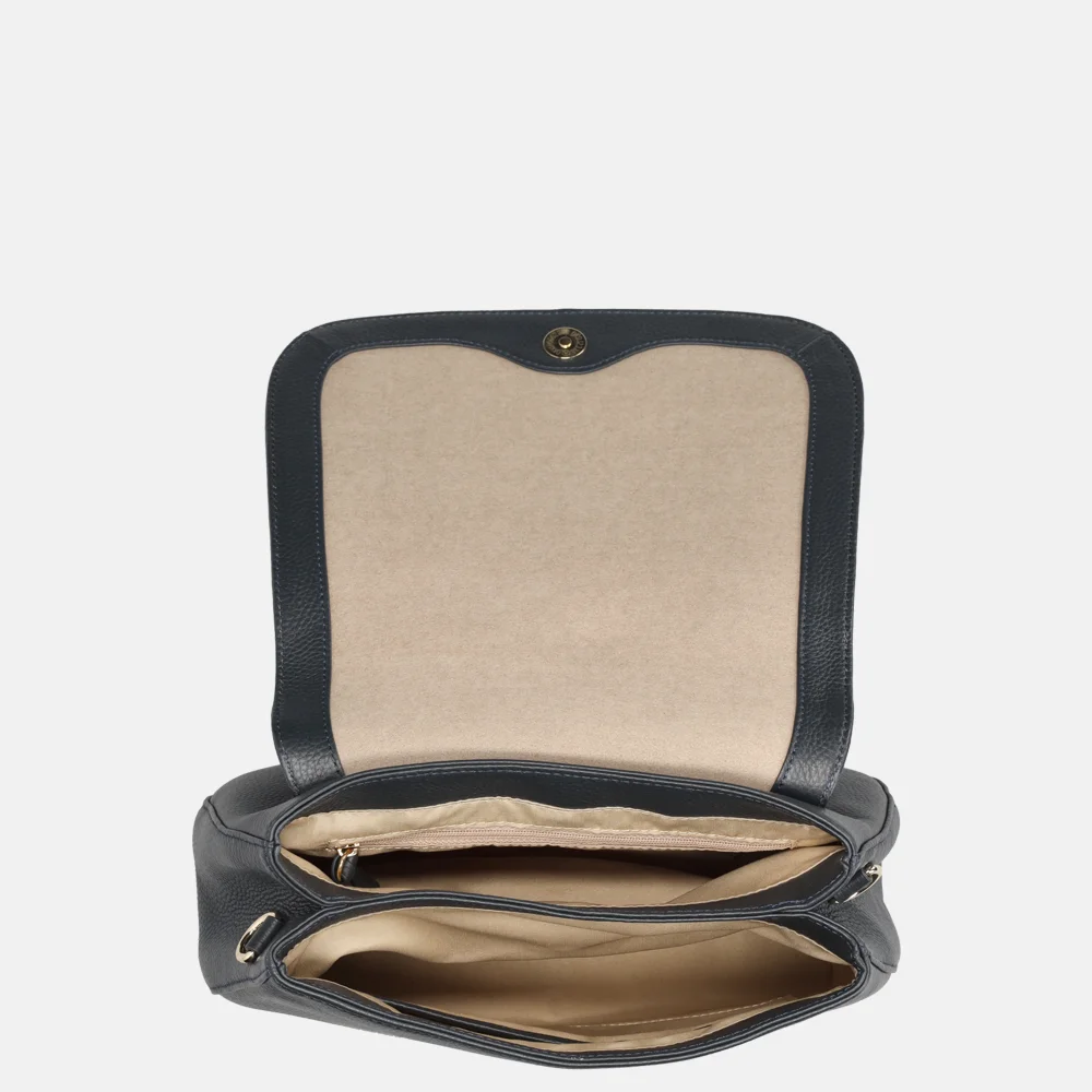 Crinkles schoudertas navy bij Duifhuizen
