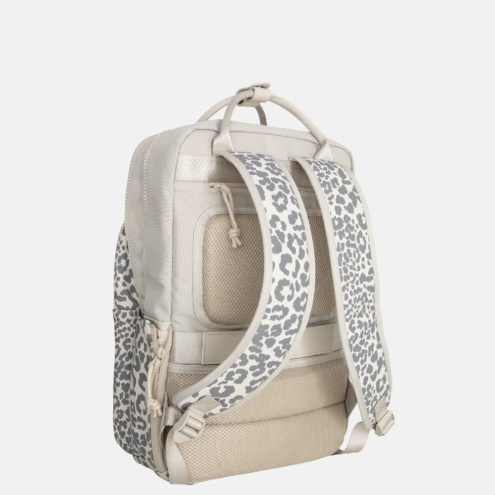New Rebels Urban Milwaukee laptoprugzak beige leopard bij Duifhuizen