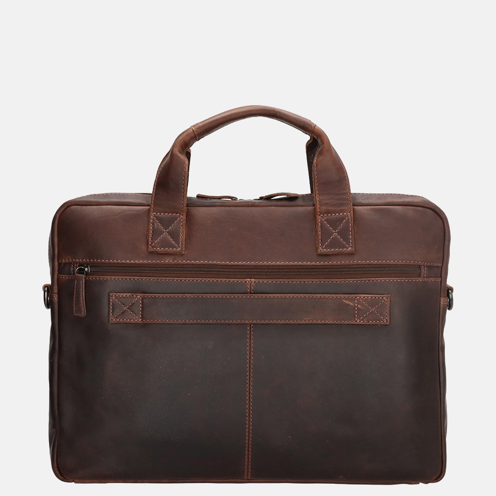 Hide & Stitches laptoptas 15.6 inch donkerbruin bij Duifhuizen