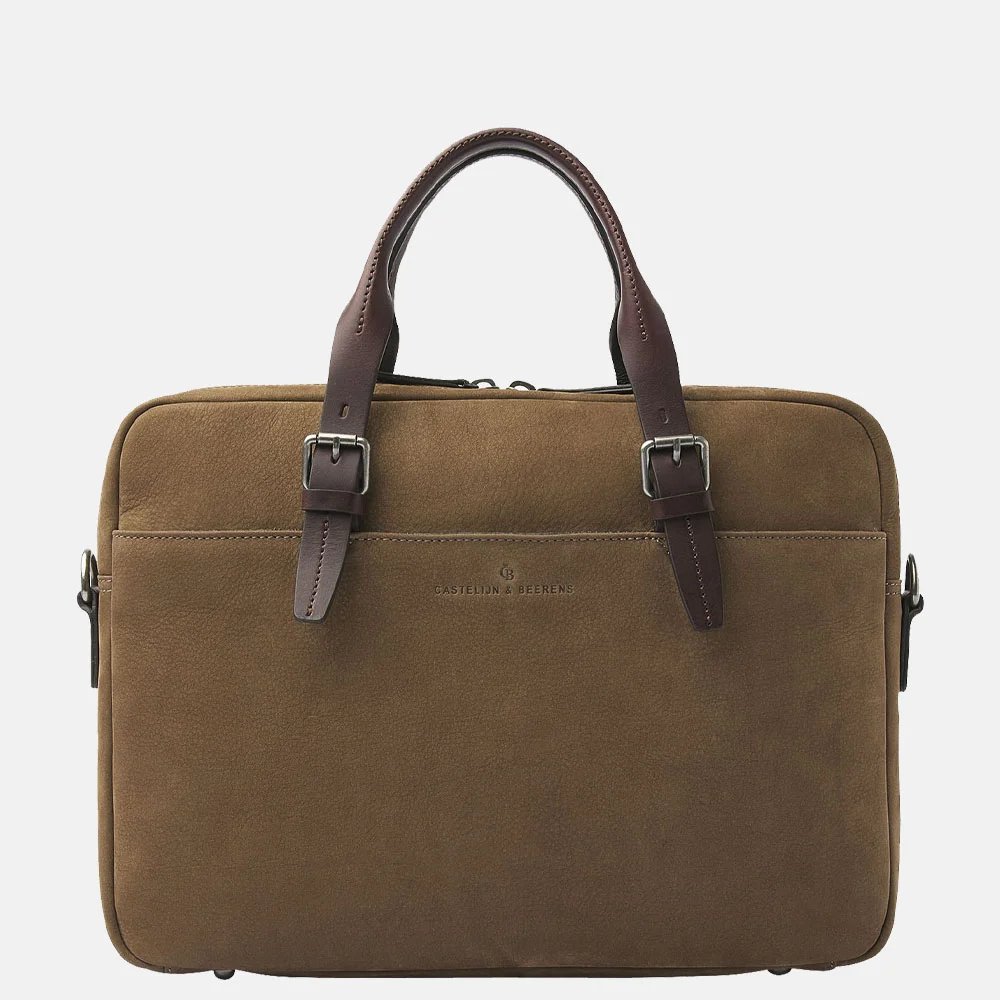 Castelijn en Beerens Nubuck laptoptas 15 inch taupe