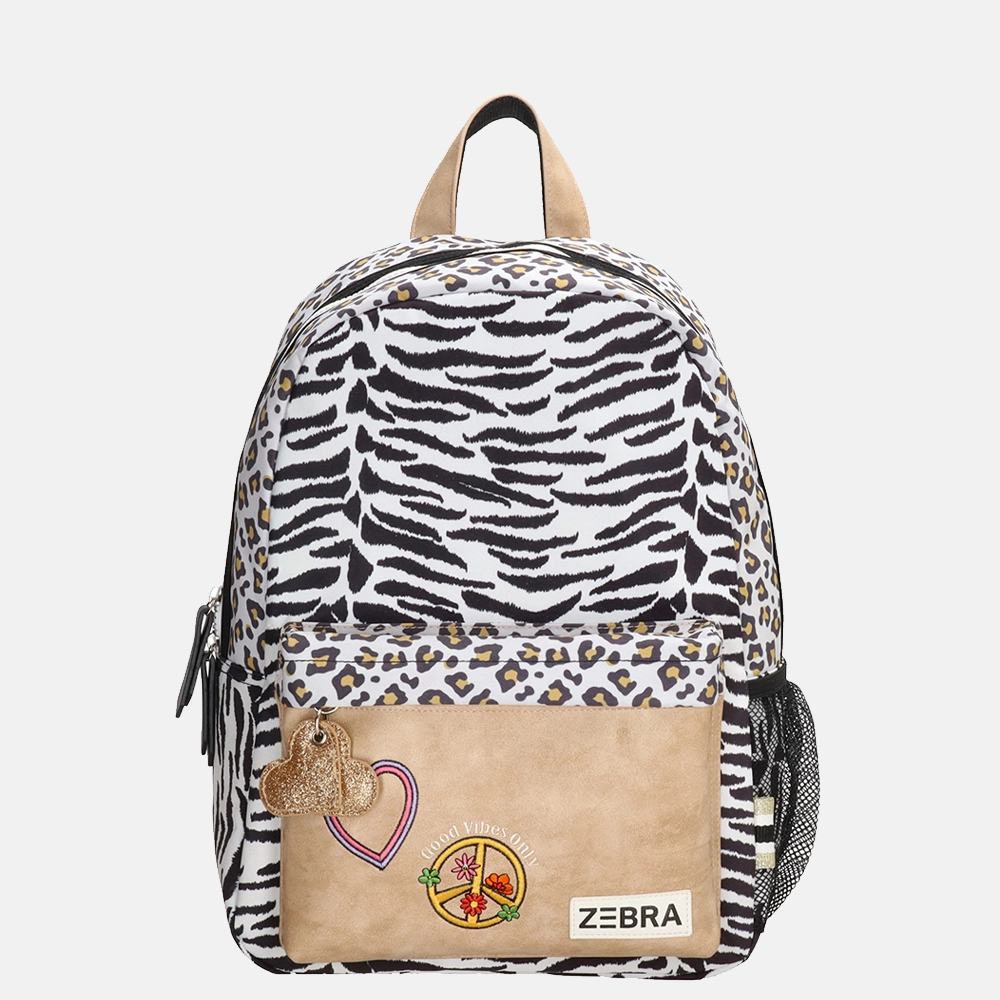 Zebra Trends tiger leopard kinderrugzak M wit beige
