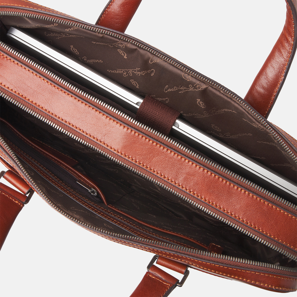 Castelijn & Beerens Gaucho Paul laptoptas 15.6 inch cognac bij Duifhuizen