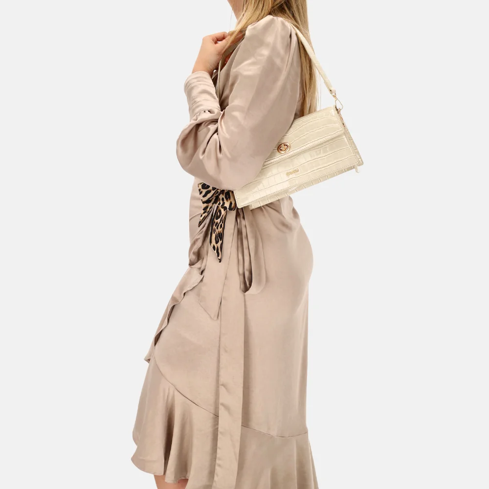 Charm London Knightsbridge schoudertas croco lak beige bij Duifhuizen