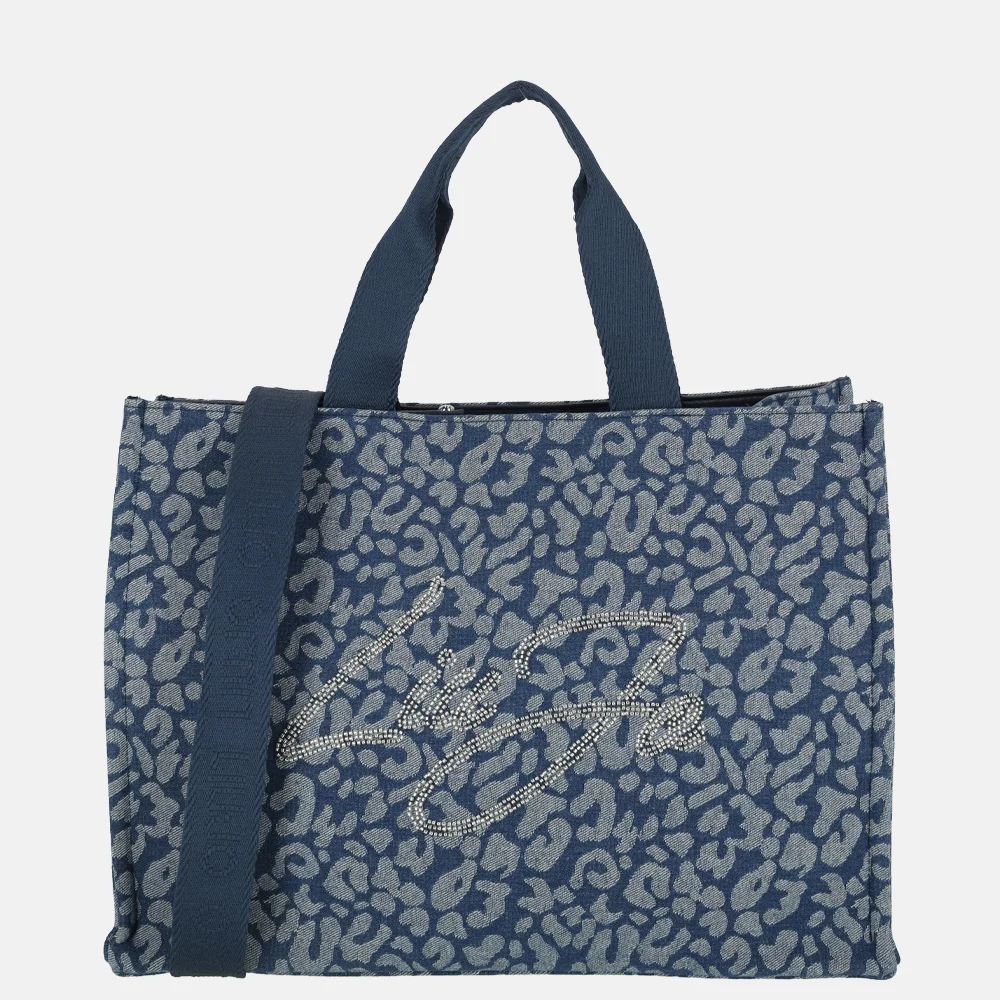 Liu Jo soft handtas logo denim blue bij Duifhuizen