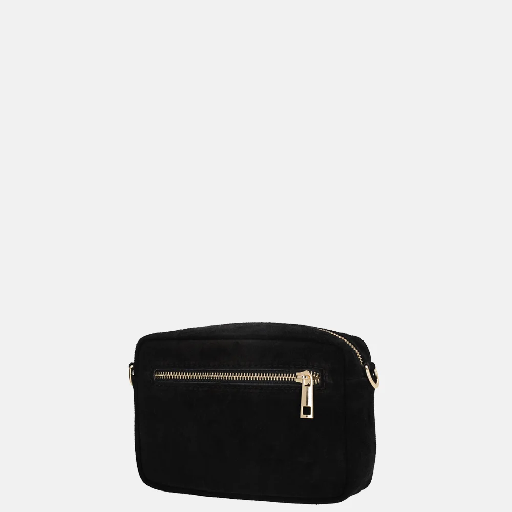 Charm London Elise crossbody tas suede zwart bij Duifhuizen