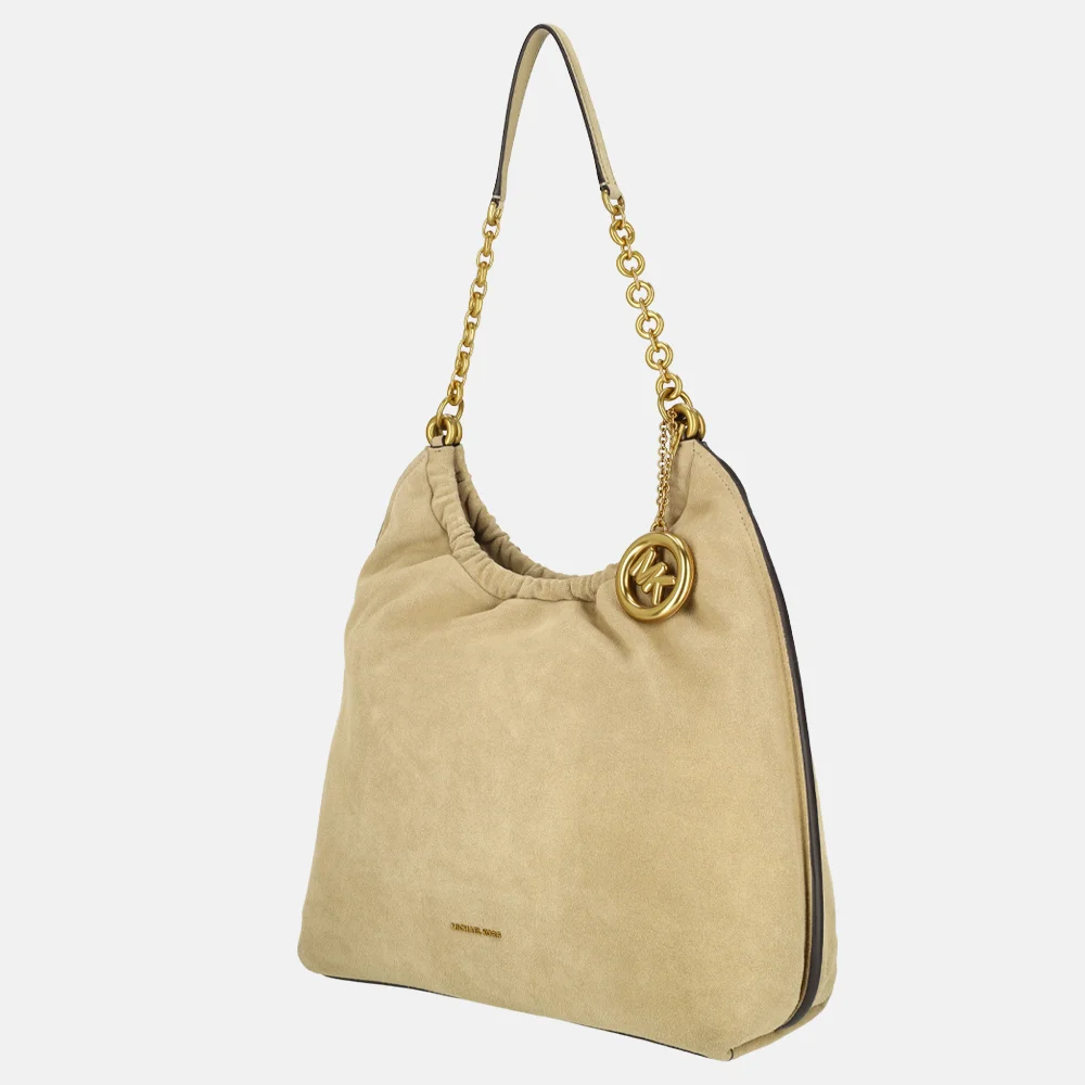 Michael Kors Indie cinch schoudertas L khaki bij Duifhuizen