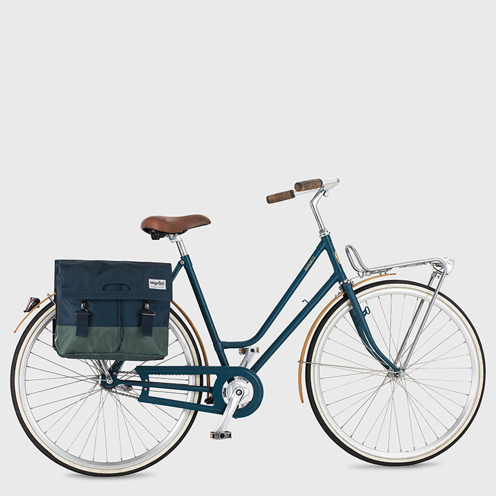 URBAN PROOF dubbele fietstassen blue green bij Duifhuizen