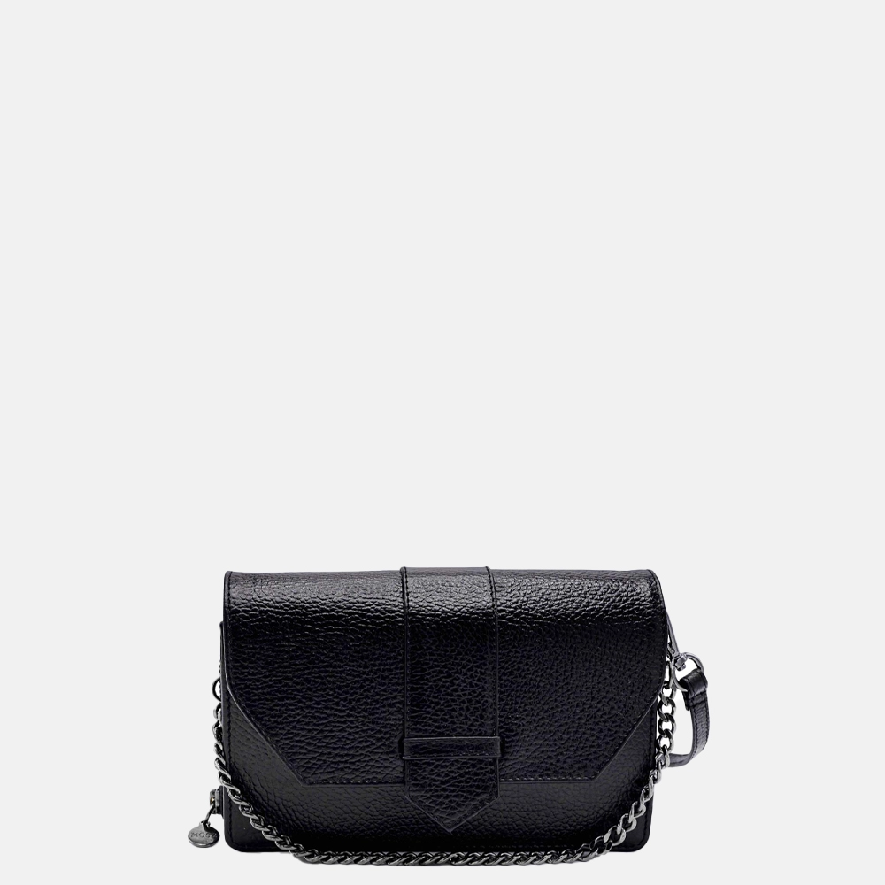 MÖSZ Kris crossbody tas black grain bij Duifhuizen
