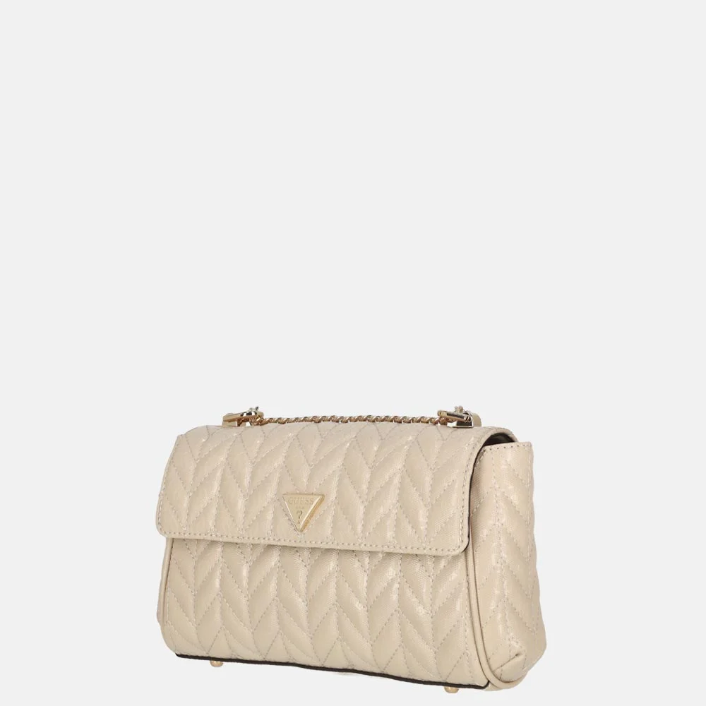 Guess Stacey crossbody tas light beige bij Duifhuizen