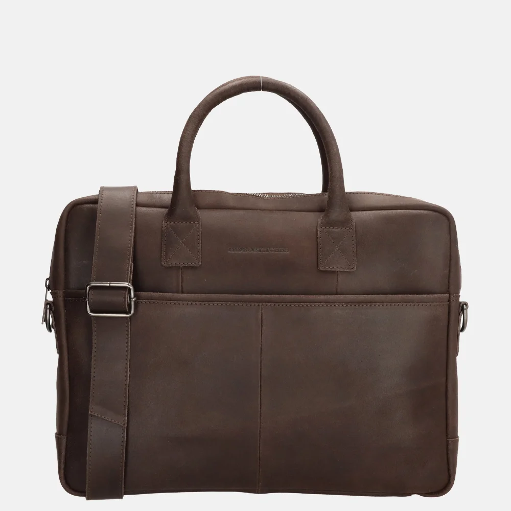 Hide & Stitches Wolga laptoptas 15.6 inch donkerbruin
