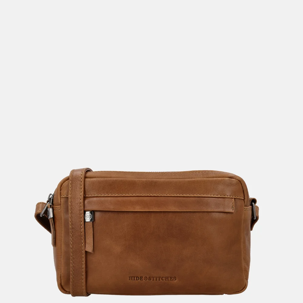 Hide & Stitches Porto schoudertas brown bij Duifhuizen