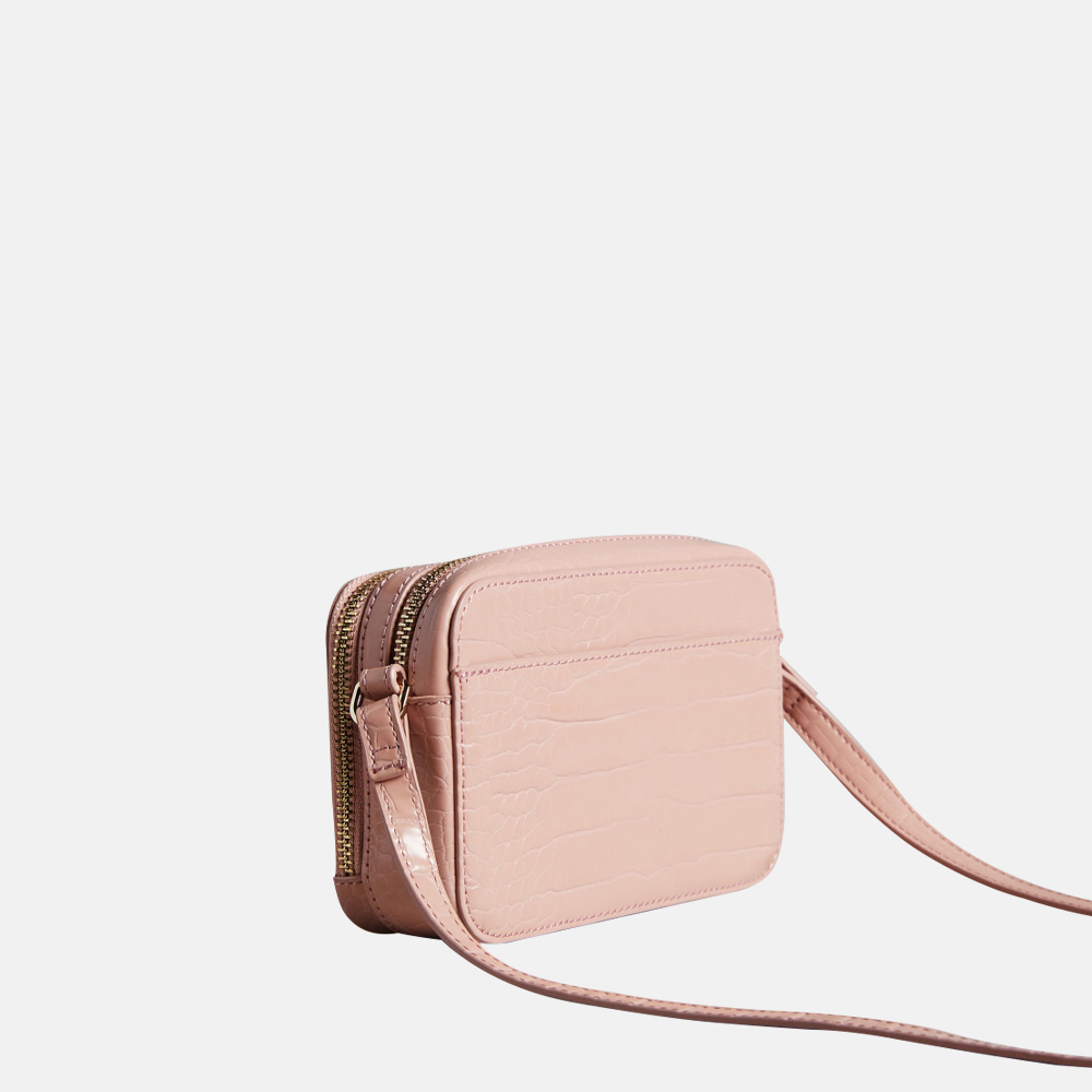 Ted Baker Stina Croco crossbody tas pale pink bij Duifhuizen