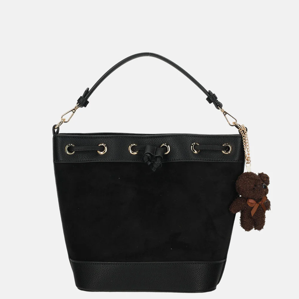 Firenze Reticule buideltas suedine black bij Duifhuizen