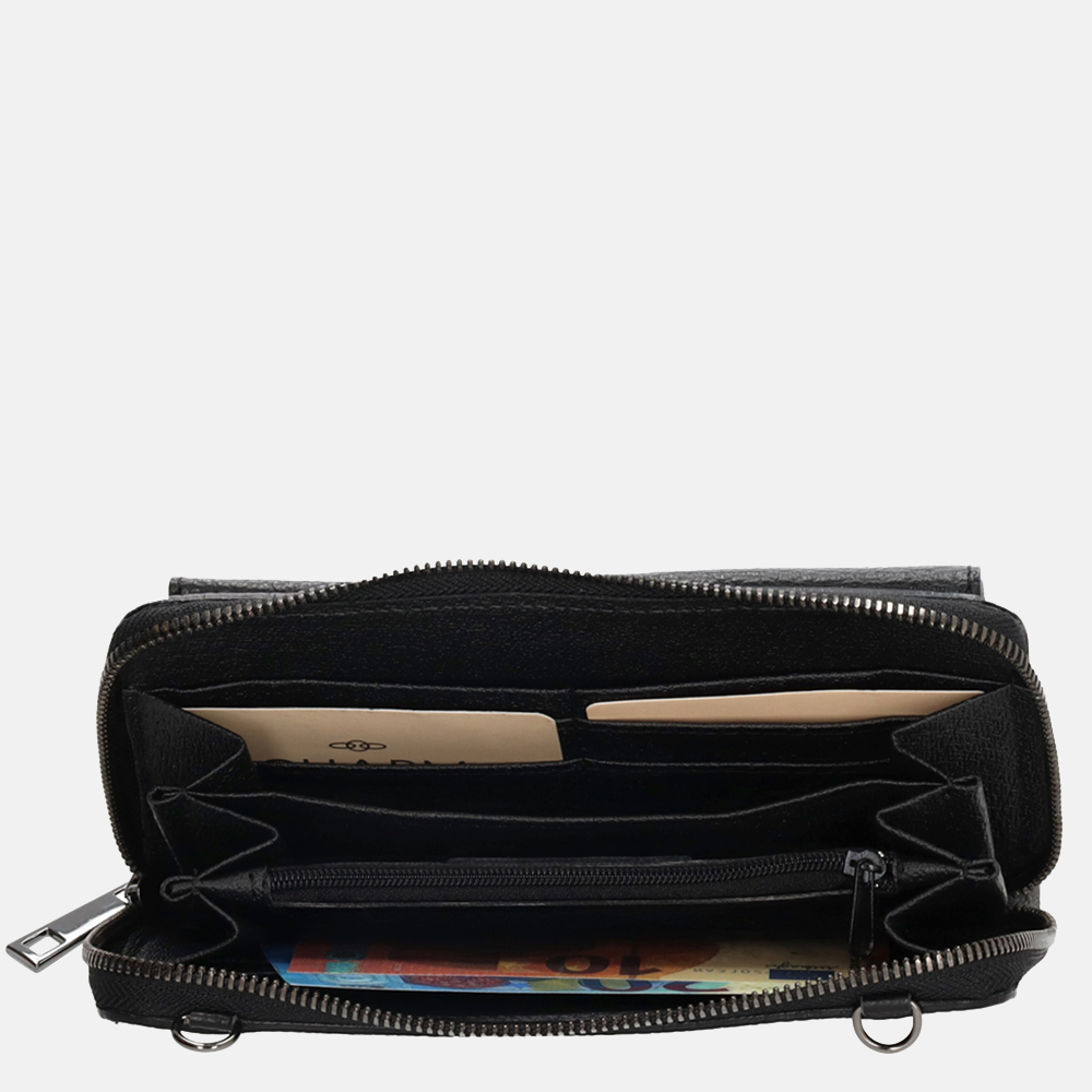 Charm London portemonnee/crossbody tas zwart bij Duifhuizen