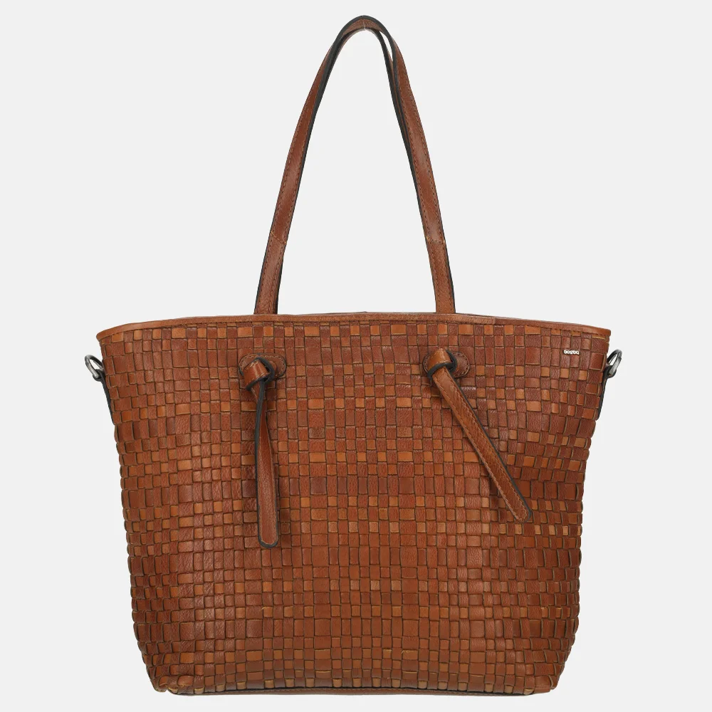 Berba Amalfi shopper vlechtwerk cognac bij Duifhuizen