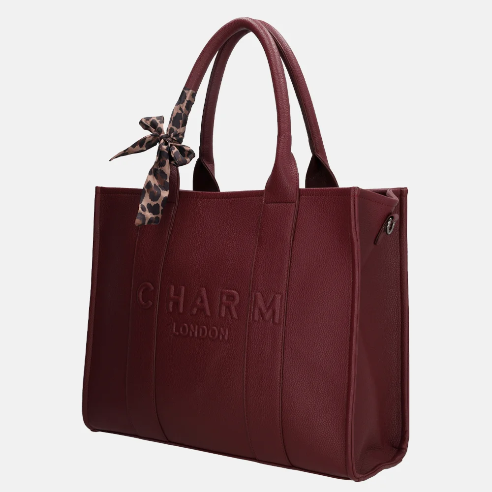 Charm London laptoptas 15 inch bordeaux bij Duifhuizen