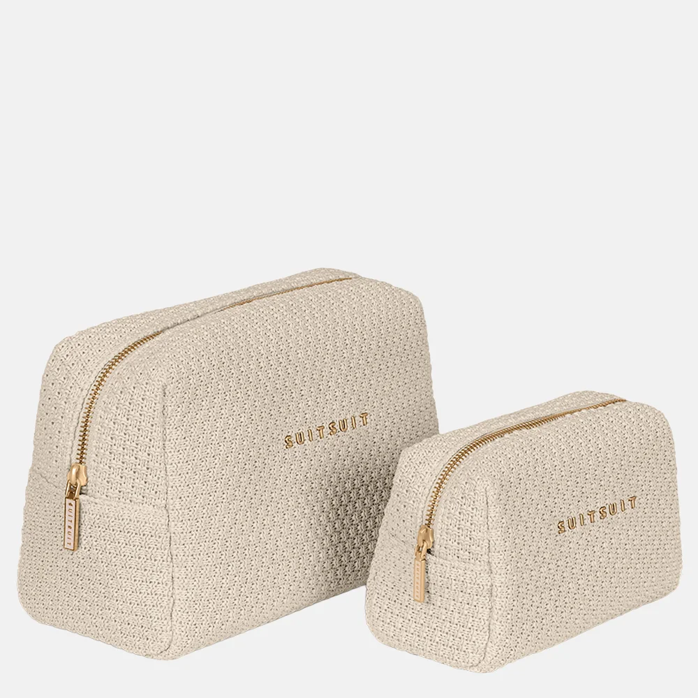 Suitsuit Fab seventies toilettas/beauty set natural straw bij Duifhuizen