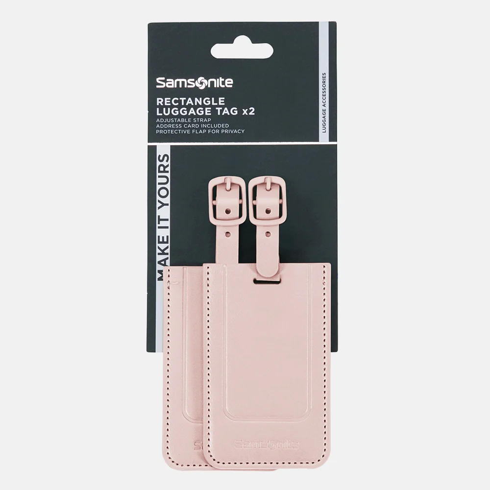 Samsonite Revolution kofferlabel rose bij Duifhuizen