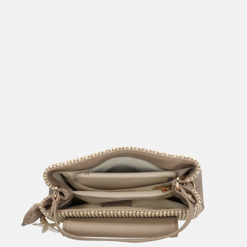 Charm London Santorini handtas 2vaks overslag taupe bij Duifhuizen