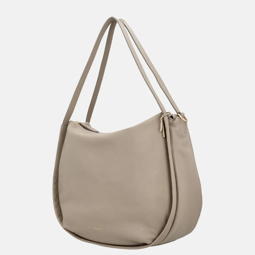 Loulou Essentiels Lou schoudertas soft sepia bij Duifhuizen