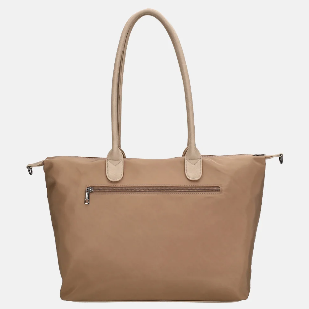 Charm London Buckingham Mono shopper met 15.6 inch laptopvak L lichttaupe bij Duifhuizen