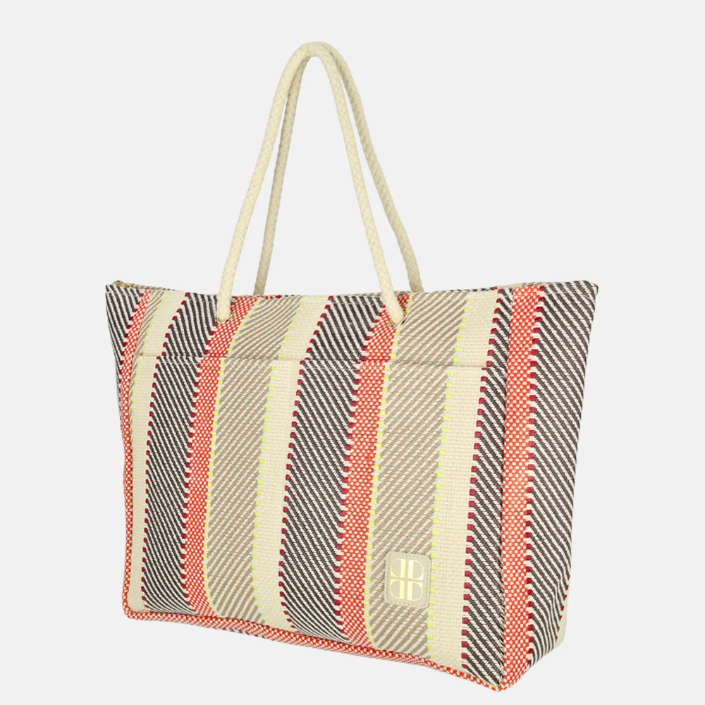 Laurent David Valerie strandtas multi orange bij Duifhuizen