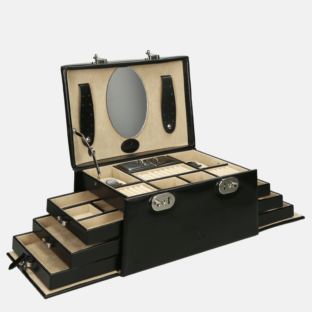 Windrose Merino sieradendoos zwart bij Duifhuizen