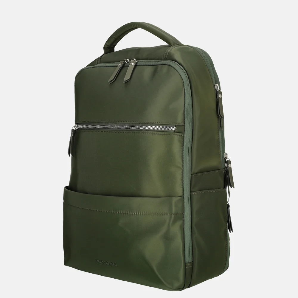 Enrico Benetti Caroline laptoprugzak 15 inch olijf bij Duifhuizen